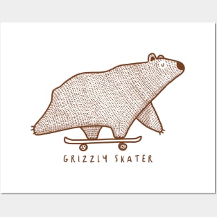 GRIZZLY SKATER Posters and Art